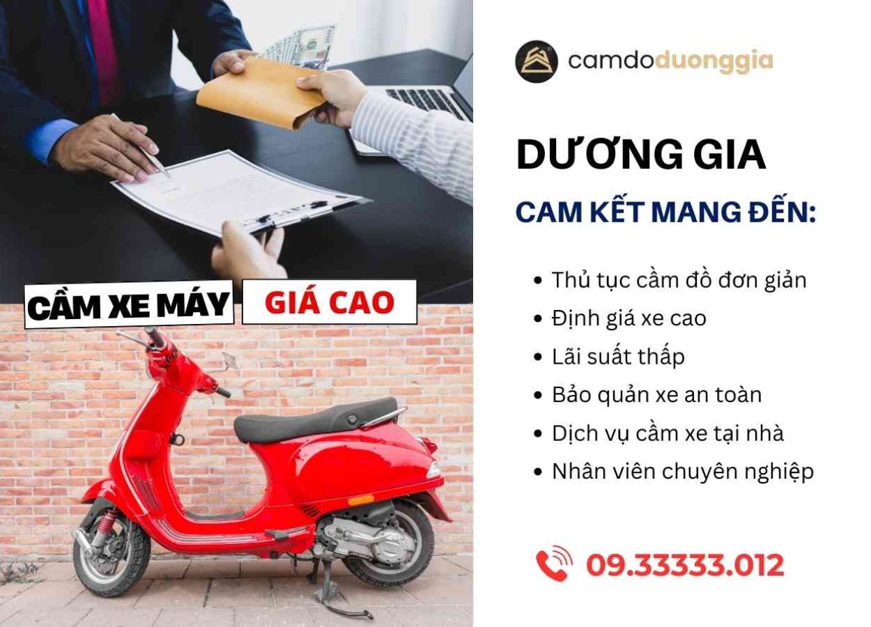 Tiệm cầm xe máy gần đây thủ tục đơn giản